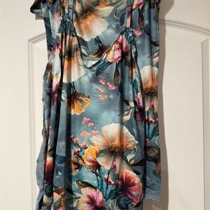 Cacique Multicolor Floral Lingerie Set with Satin Tie